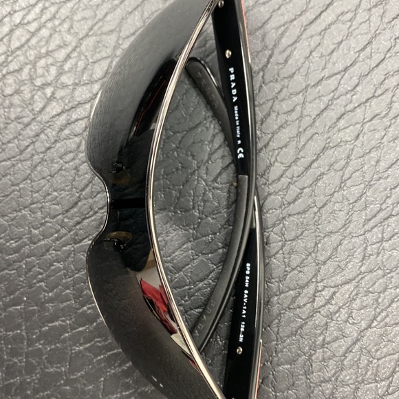 New Prada SPS 54H Aviator Sunglasses Black Gunmetal New! - Picture 4 of 14